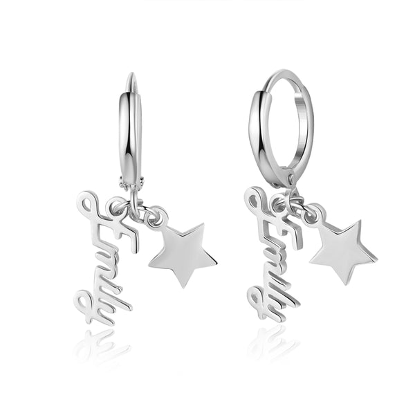 Custom Name Earring with Star