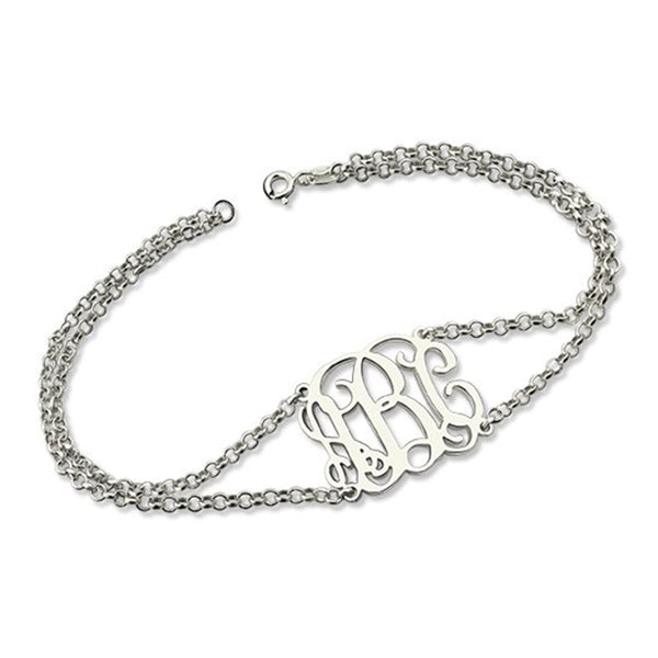 Personalized 925 Sterling Silver Monogram Bracelet