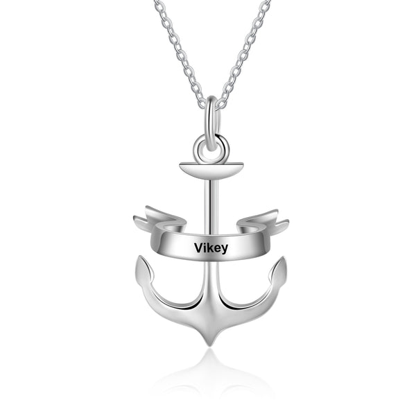 Personalized Name Anchor Necklace