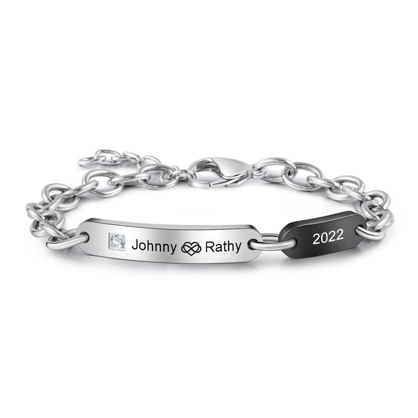 Custom Stainless Steel Couple Bracelet