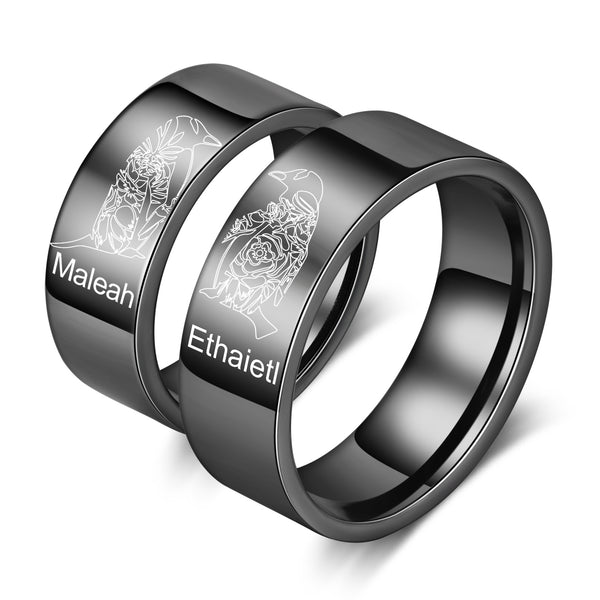 Custom Name Couple Ring