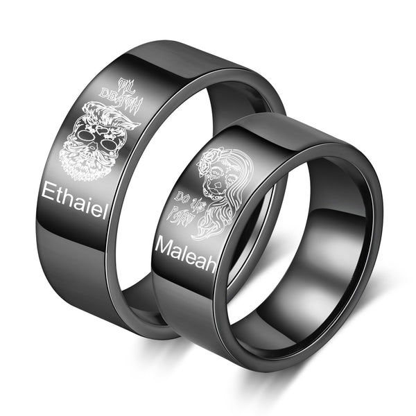 Custom Name Couple Ring