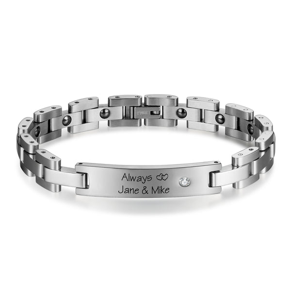 Custom Stainless Steel Couple Bracelet