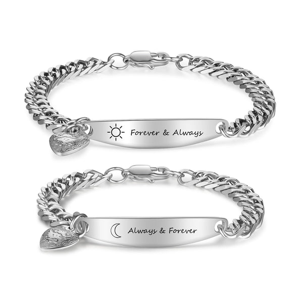 Custom Stainless Steel Couple Bracelet