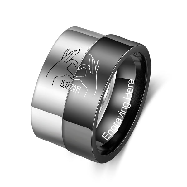 Custom Stainless Steel Couple Ring