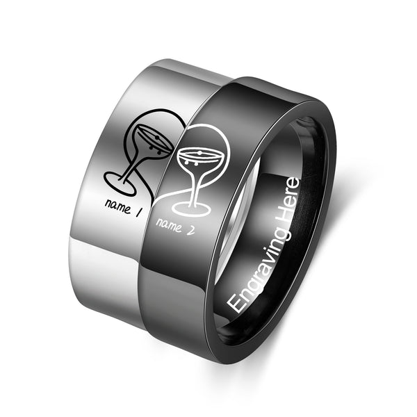 Custom Stainless Steel Couple Ring