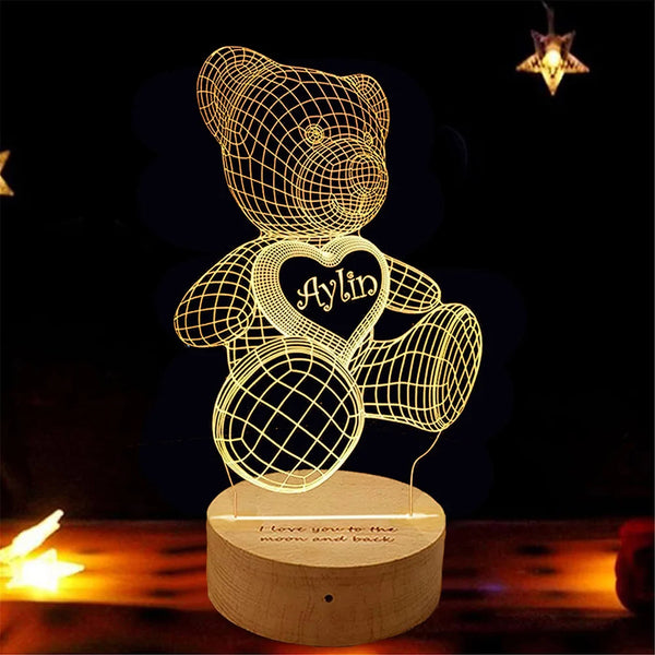 Custom Name Bear Night Light