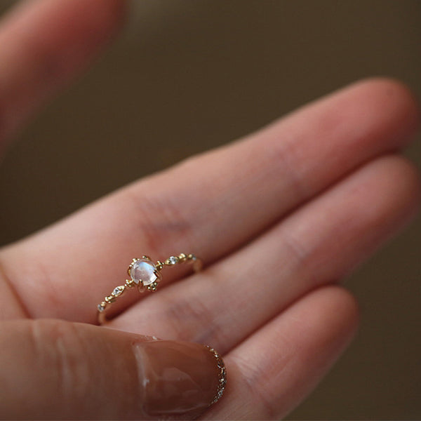 925 Sterling Silver Moonstone Ring