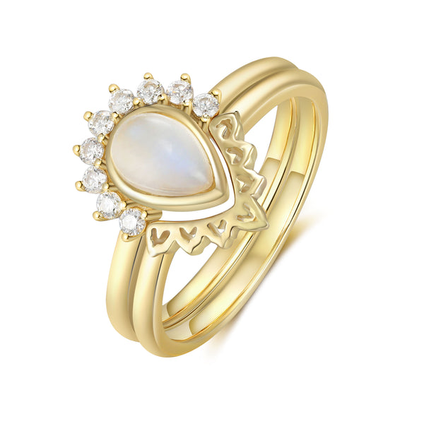 K Gold Natural Moonstone Ring