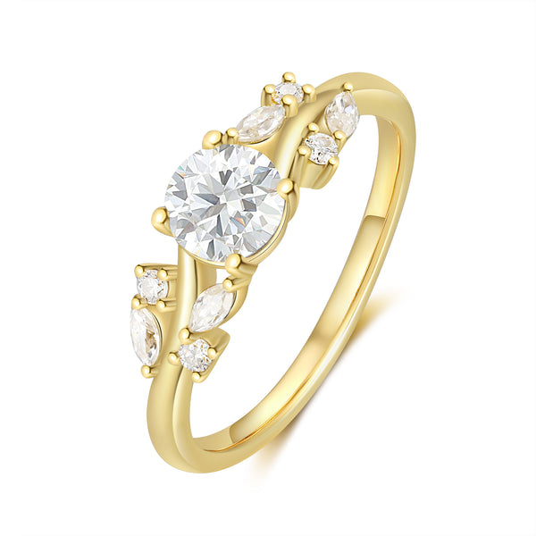 K Gold Lab Moissanite Ring