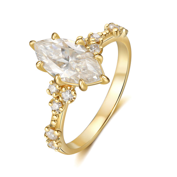 K Gold Lab Moissanite Ring