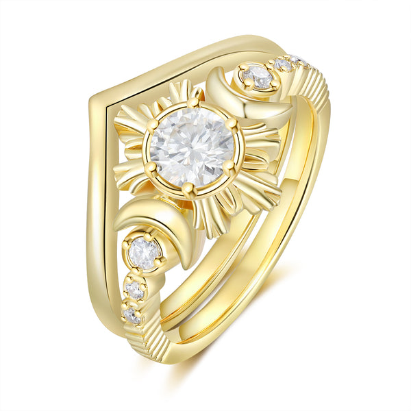 K Gold Lab Moissanite Ring