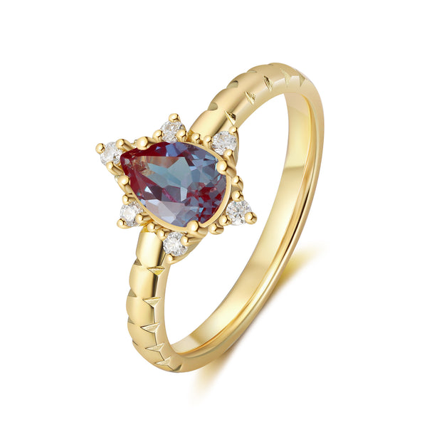 K Gold Lab Alexandrite Ring