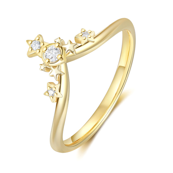 K Gold Lab Moissanite Ring