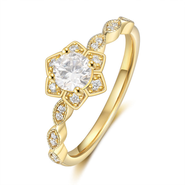 K Gold Lab Moissanite Ring