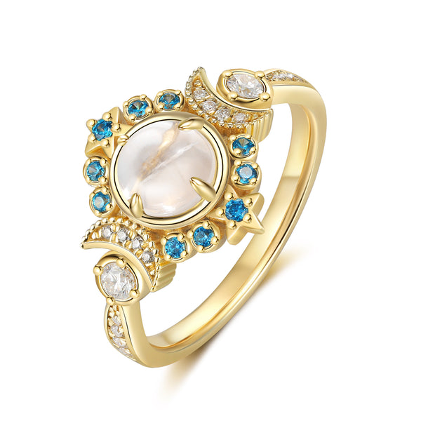 K Gold Natural Moonstone Ring