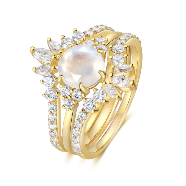 K Gold Natural Moonstone Ring