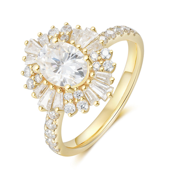 K Gold Lab Moissanite Ring