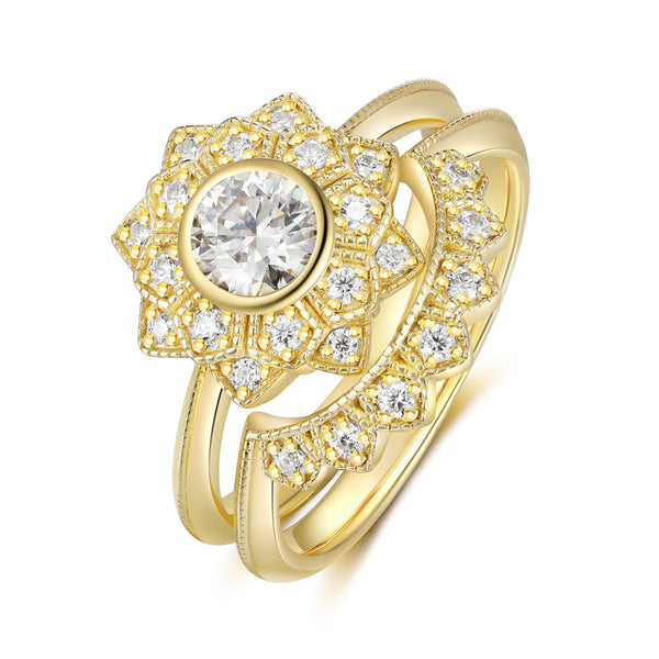 K Gold Lab Moissanite Ring