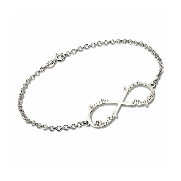 Personalized Sterling Silver Infinity Bracelets