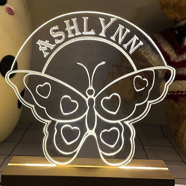 Custom Name Butterfly Night Light