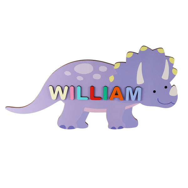 Custom Name Wooden Dinosaur Puzzle