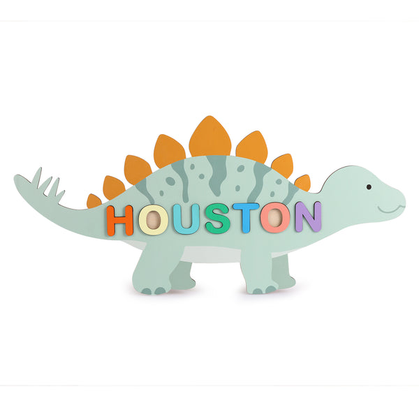 Custom Name Wooden Dinosaur Puzzle