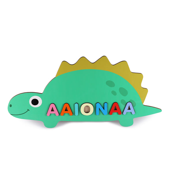 Custom Name Wooden Dinosaur Puzzle