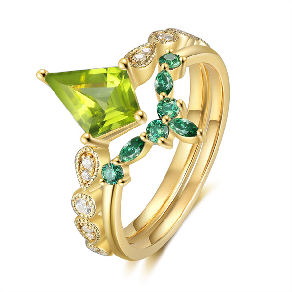 K Gold Natural Peridot Ring