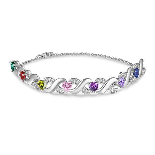 Custom Birthstone Infinity Bracelet