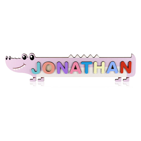 Custom Name Wooden Crocodile Puzzle