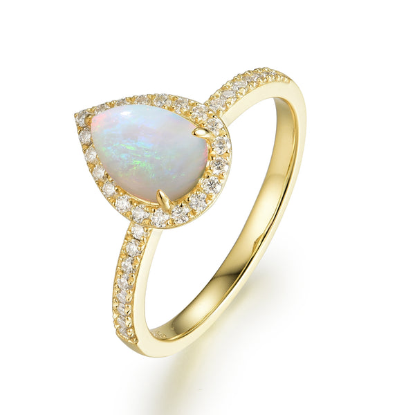 925 Sterling Silver Natural Opal Ring