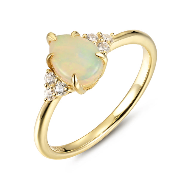 925 Sterling Silver Natural Opal Ring