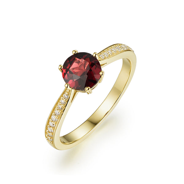 925 Sterling Silver Natural Garnet Ring