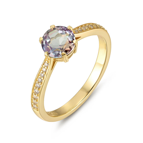 925 Sterling Silver Lab Alexandrite Ring