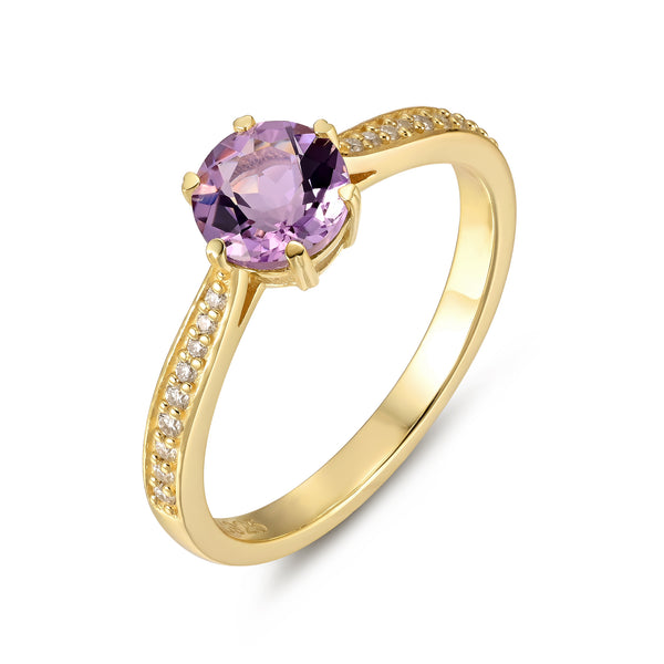 925 Sterling Silver Natural Amethyst Ring