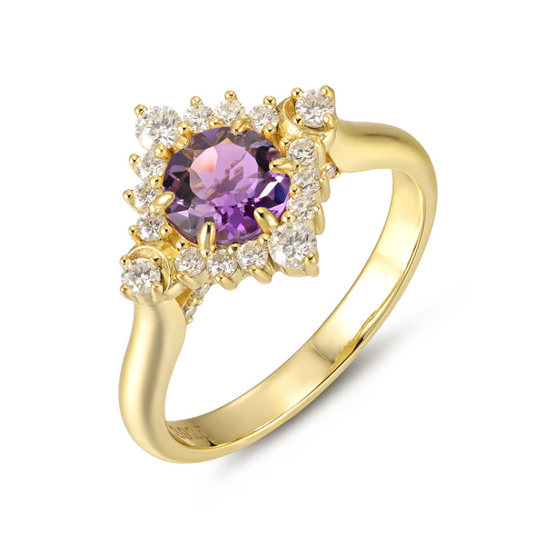 925 Sterling Silver Natural Amethyst Ring