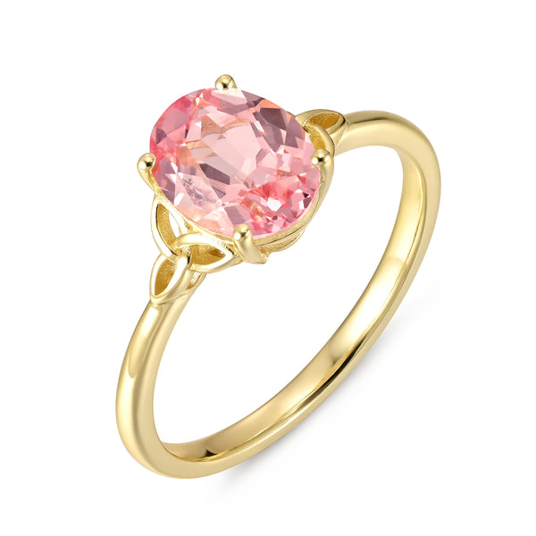 925 Sterling Silver Lab Pink Sapphire Ring