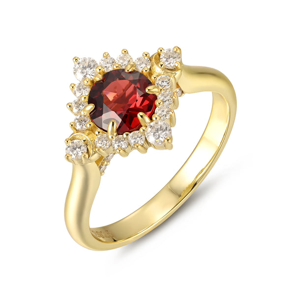 925 Sterling Silver Natural Garnet Ring