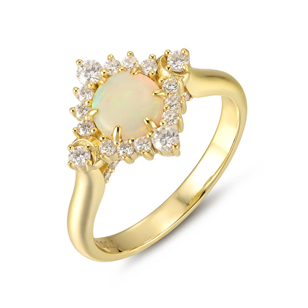 925 Sterling Silver Natural Opal Ring