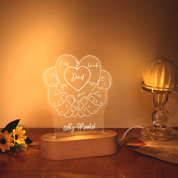 Custom Name Heart Night Light