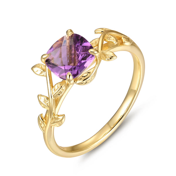 925 Sterling Silver Natural Amethyst Ring