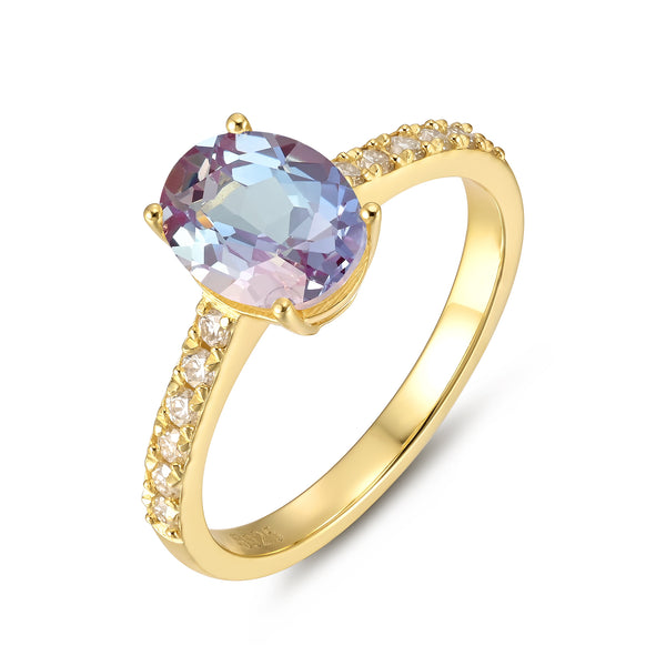 925 Sterling Silver Lab Alexandrite Ring