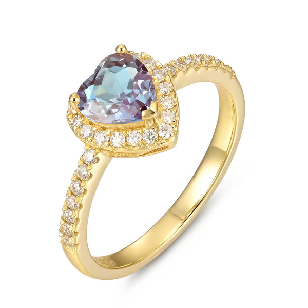 925 Sterling Silver Lab Alexandrite Ring