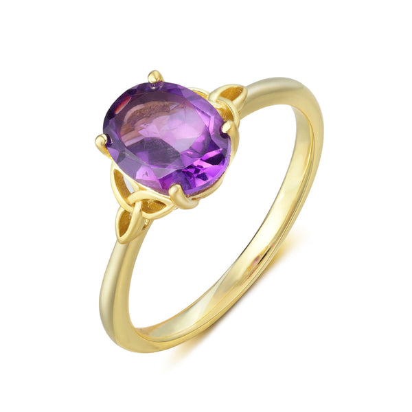 925 Sterling Silver Natural Amethyst Ring