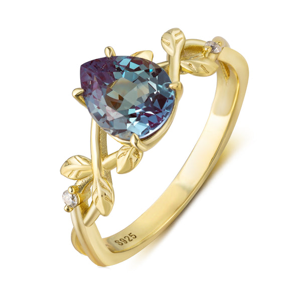 925 Sterling Silver Lab Alexandrite Ring