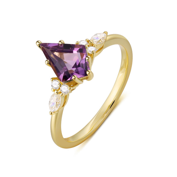 925 Sterling Silver Natural Amethyst Ring