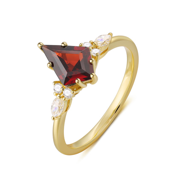 925 Sterling Silver Natural Garnet Ring