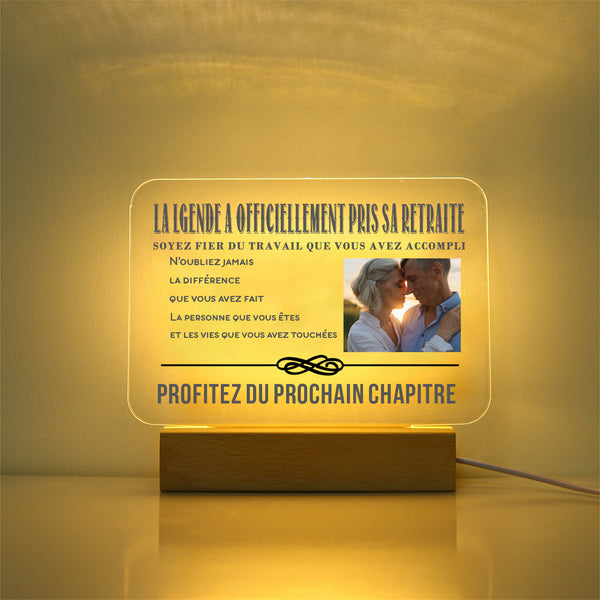 Custom Photo Acrylic Retirement Night light