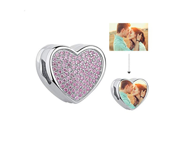 Custom Photo Heart Charm